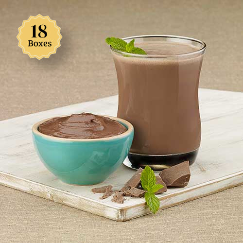 Chocolate Mint Pudding/Shake (ASPARTAME FREE), Full Case of 18 Boxes